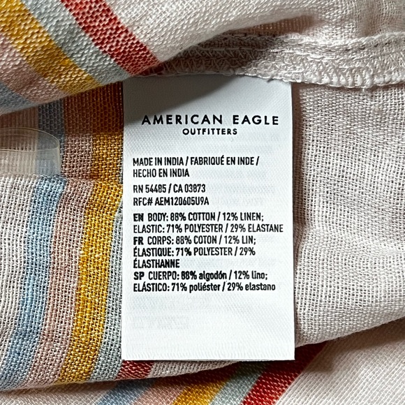 Smocked Crop Top Peplum Cropped Fitted Shirt Pastel Stripes Summer Casual Beach - Picture 16 of 17